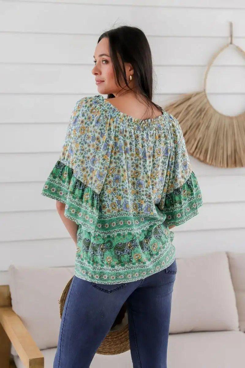 Ruffled neck top - Shweetcheeks Collection