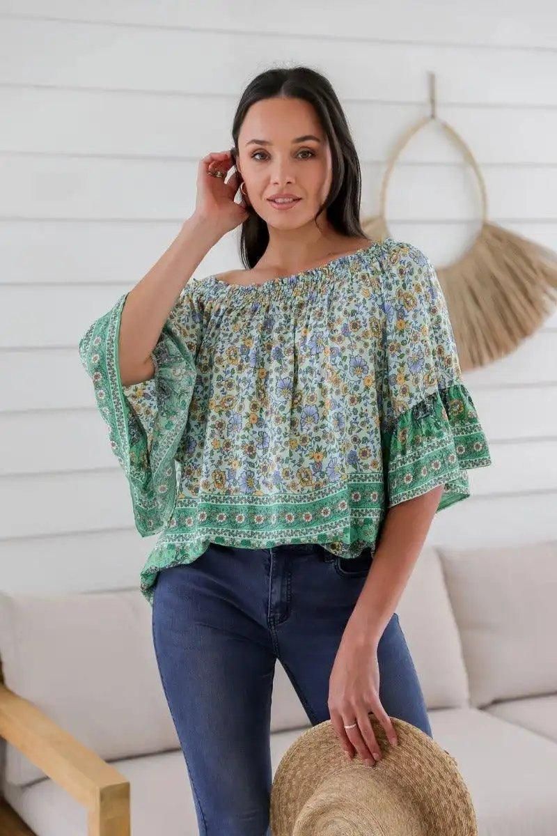 Ruffled neck top - Shweetcheeks Collection