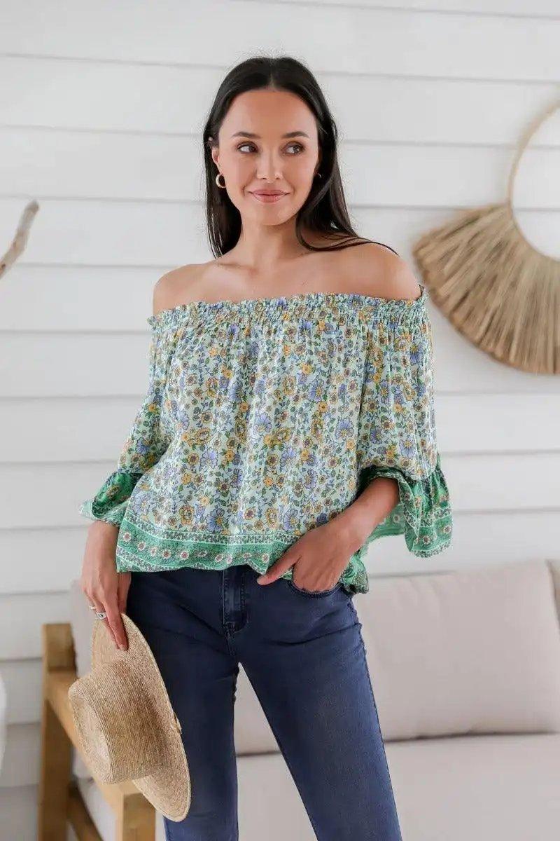 Ruffled neck top - Shweetcheeks Collection