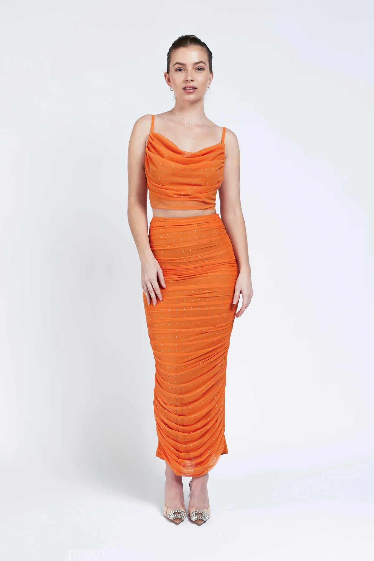 Crystal Rhinestone Midi Skirt
