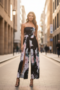 Black Floral Strapless Jumpsuit – Street