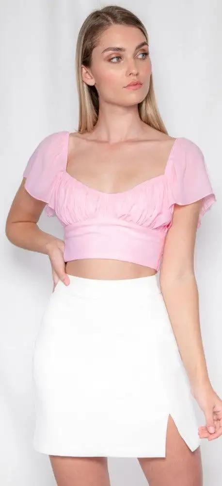 Butterfly Sleeve Tie Top - Shweetcheeks Collection