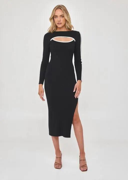 Contrast binding midi dress - Shweetcheeks Collection