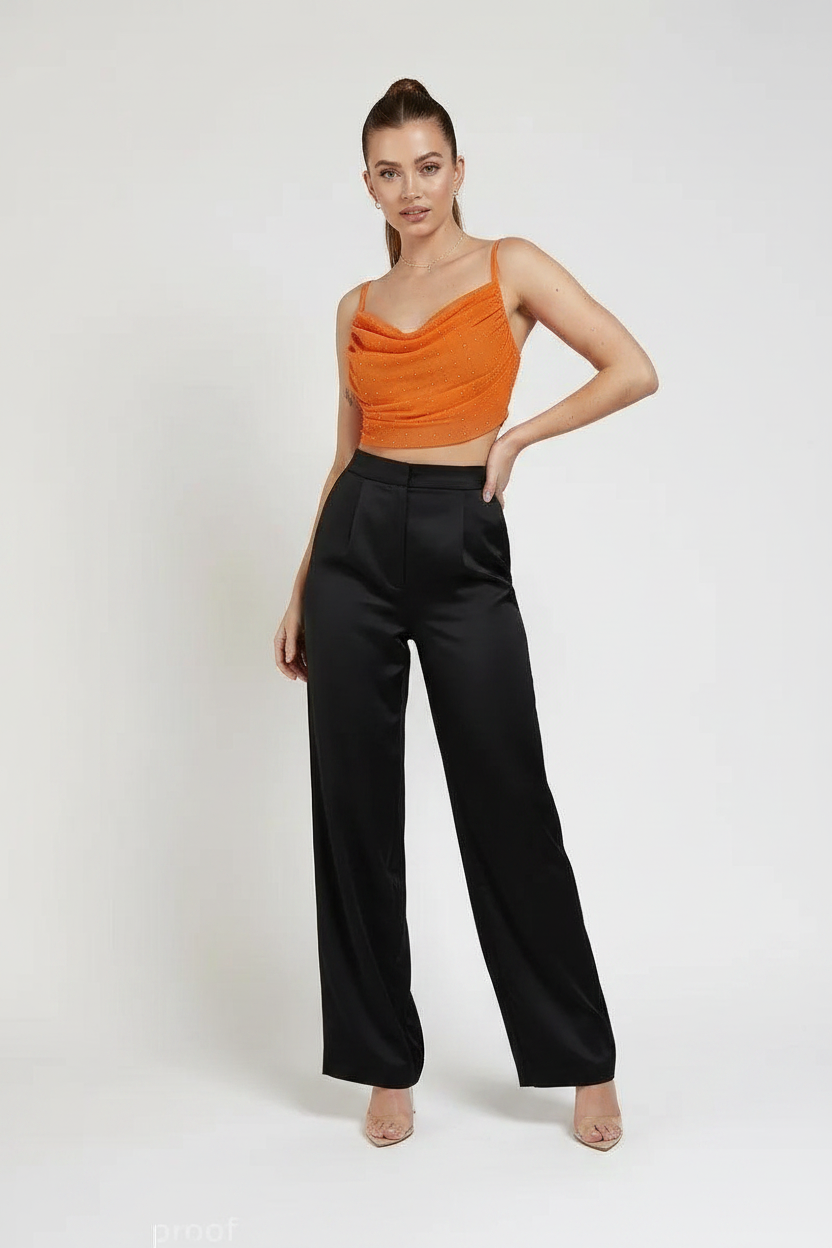 Crystal Rhinestone Mesh Crop Top – White Studio