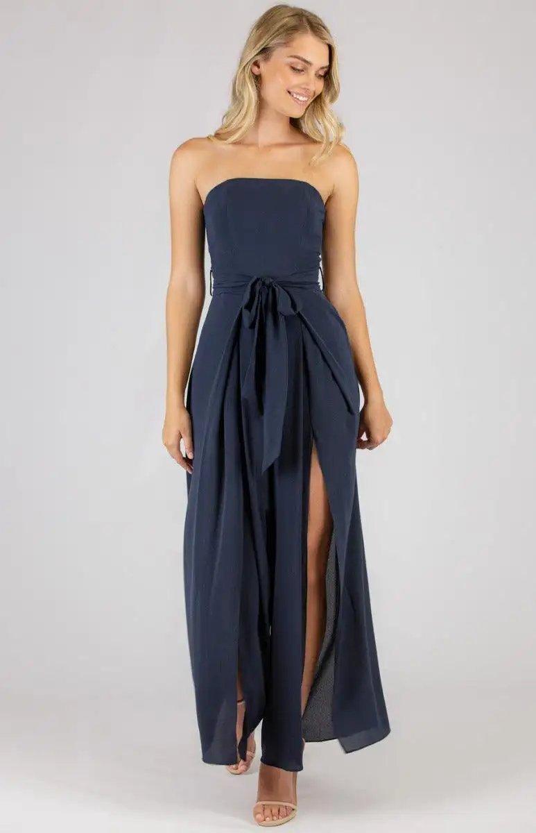 Split Leg Waist Detail Jumpsuit - Shweetcheeks Collection