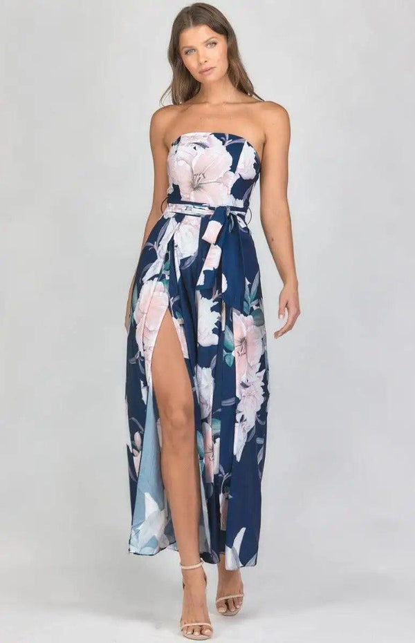 Split Leg Waist Detail Jumpsuit - Shweetcheeks Collection