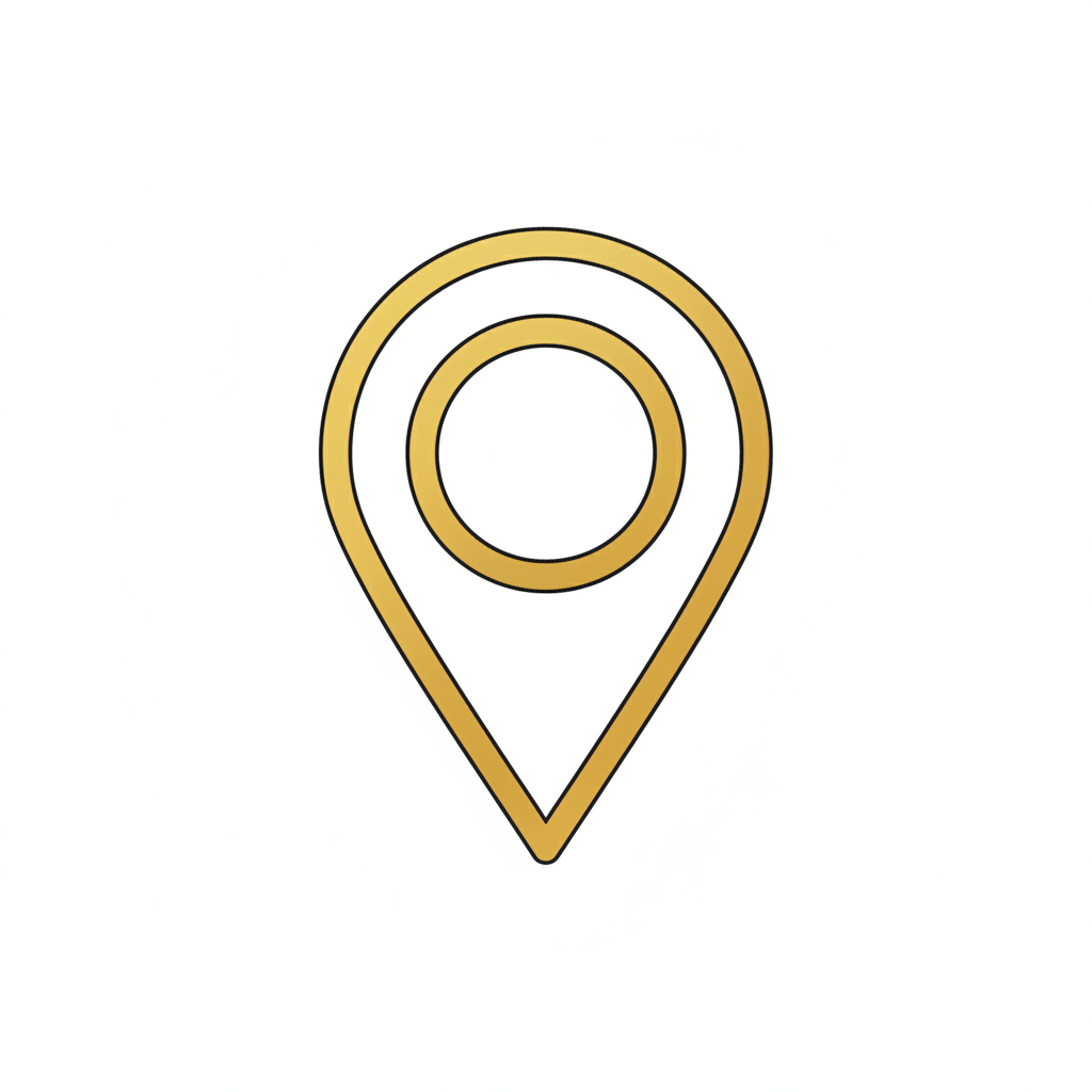 Gold map pin icon #D4AF37