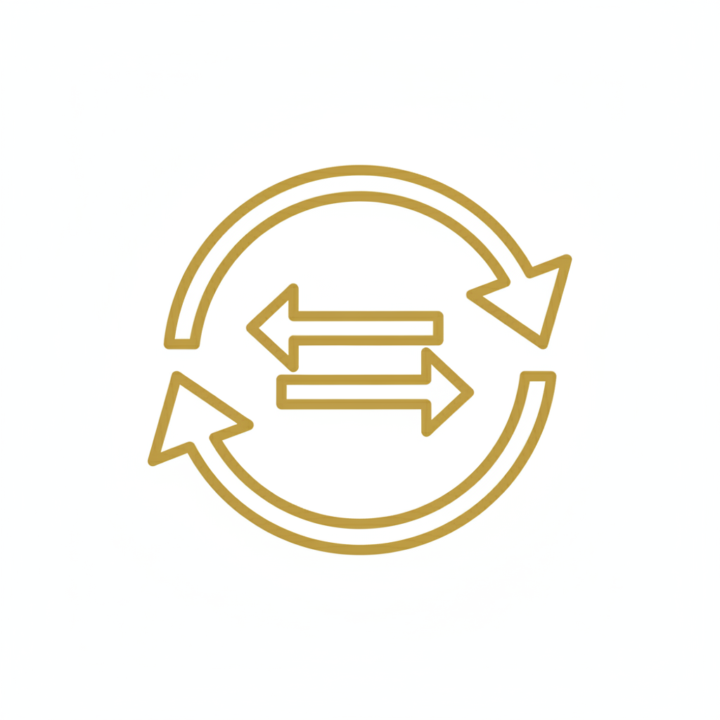 Gold return icon #D4AF37