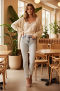 Kitty Mid-Rise Skinny Jeans – Café