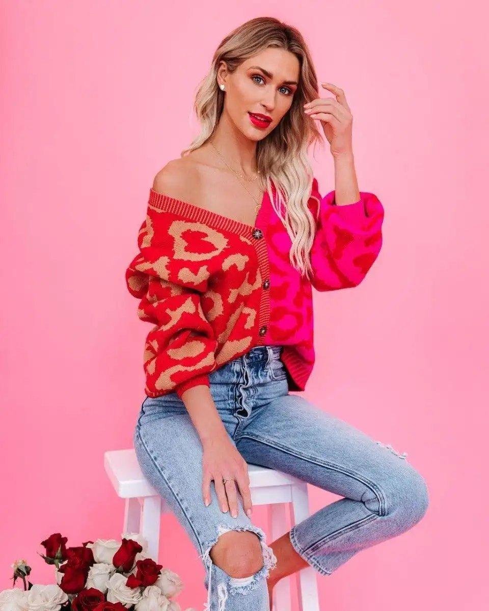 Leopard cardigan sweater - Shweetcheeks Collection