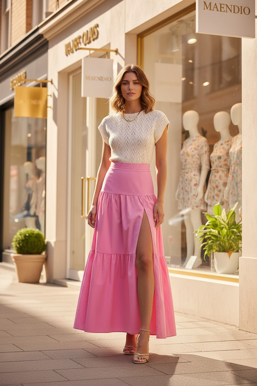 Lily Tiered Midi Skirt – Boutique