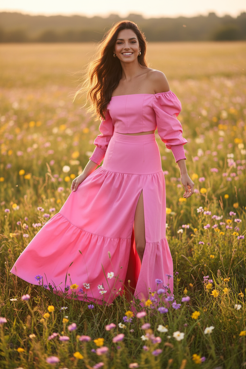 Lily Tiered Midi Skirt – Meadow