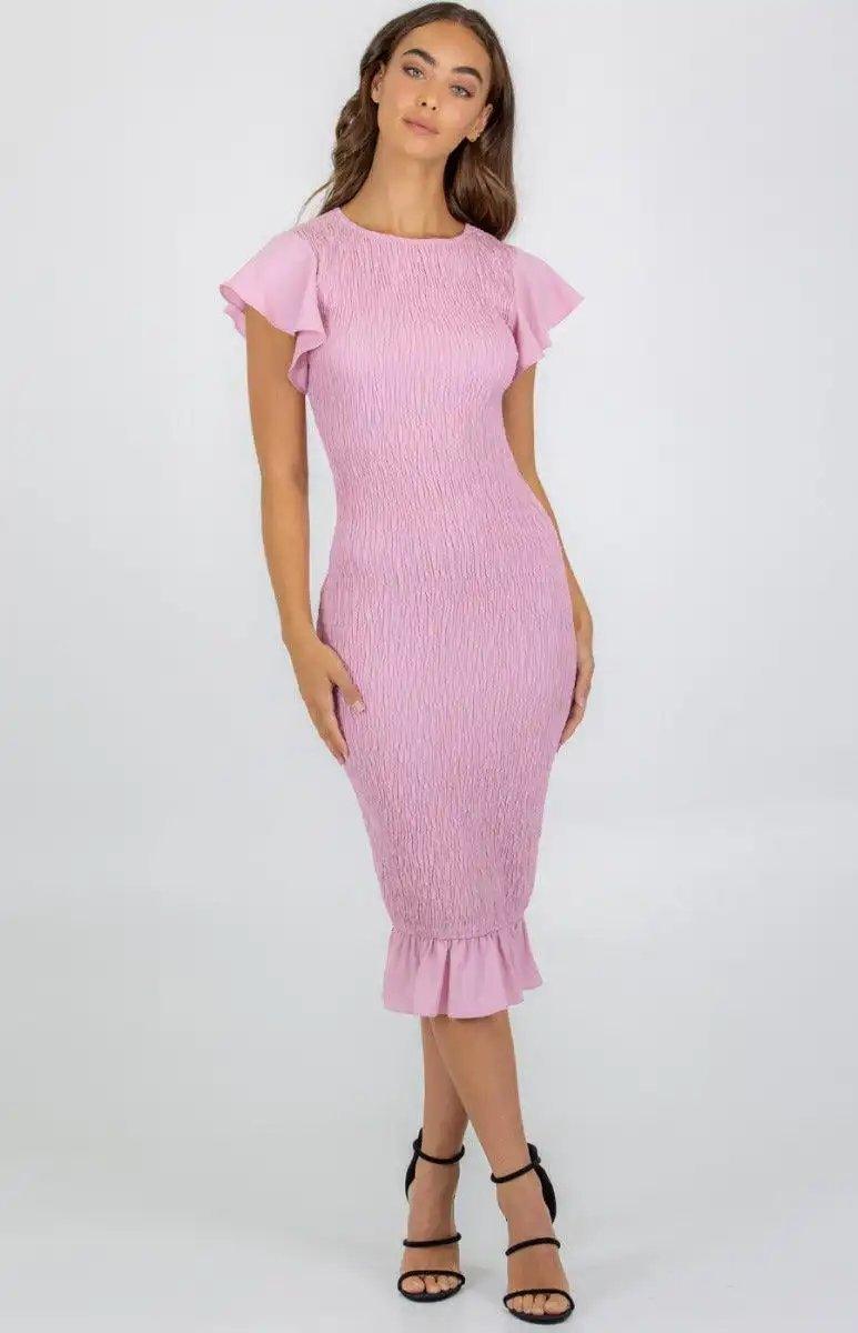 Shirred Midi Dress - Shweetcheeks Collection