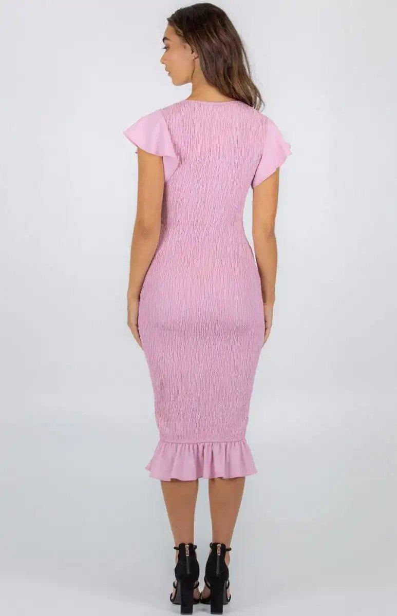 Shirred Midi Dress - Shweetcheeks Collection
