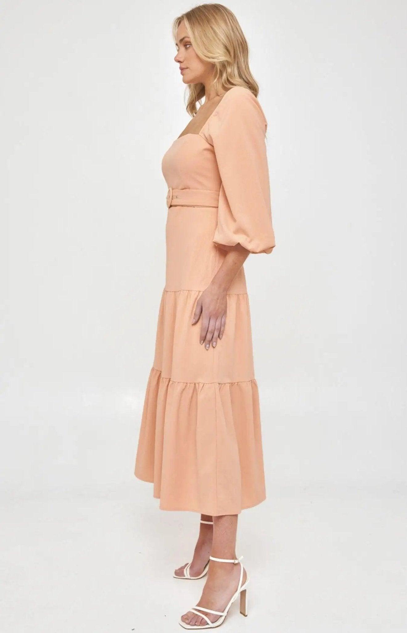Tiered Hem Midi Dress  - Shweetcheeks Collection