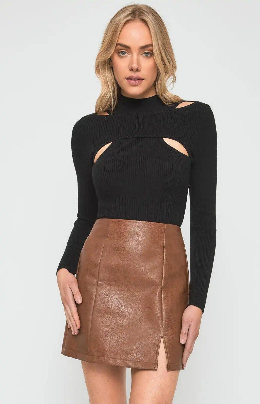 Winnie & Co High Neck Knit Top - Shweetcheeks Collection