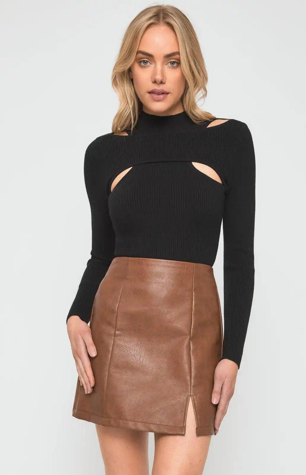 Winnie & Co High Neck Knit Top - Shweetcheeks Collection