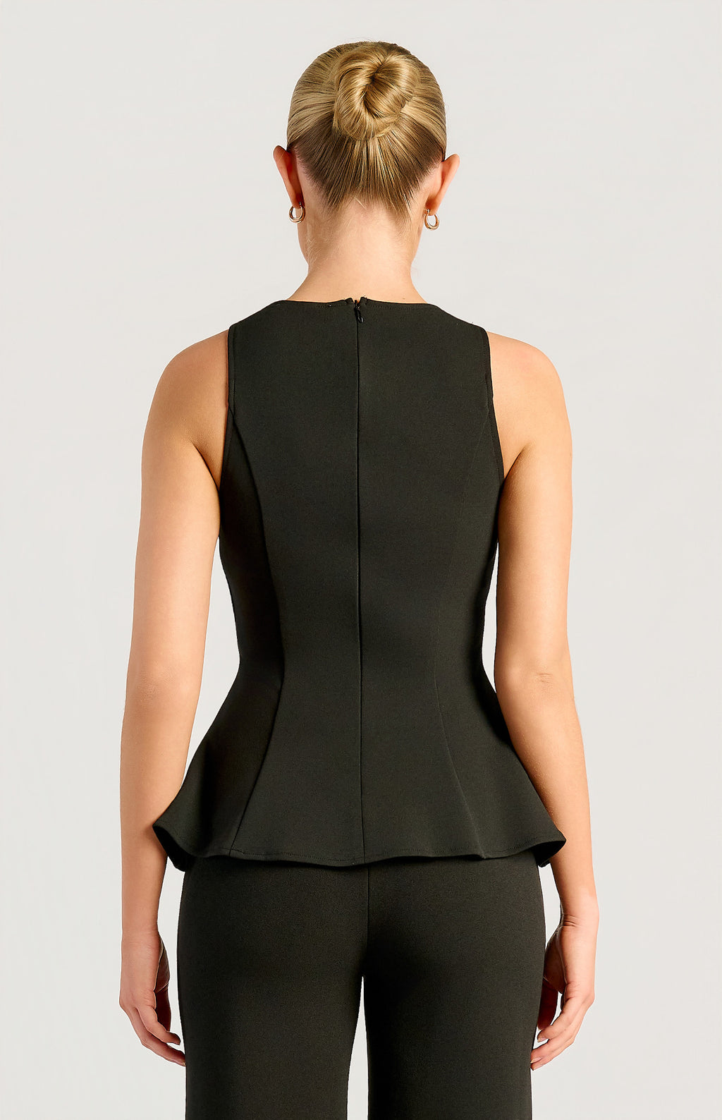 Scoop Neckline Peplum Top