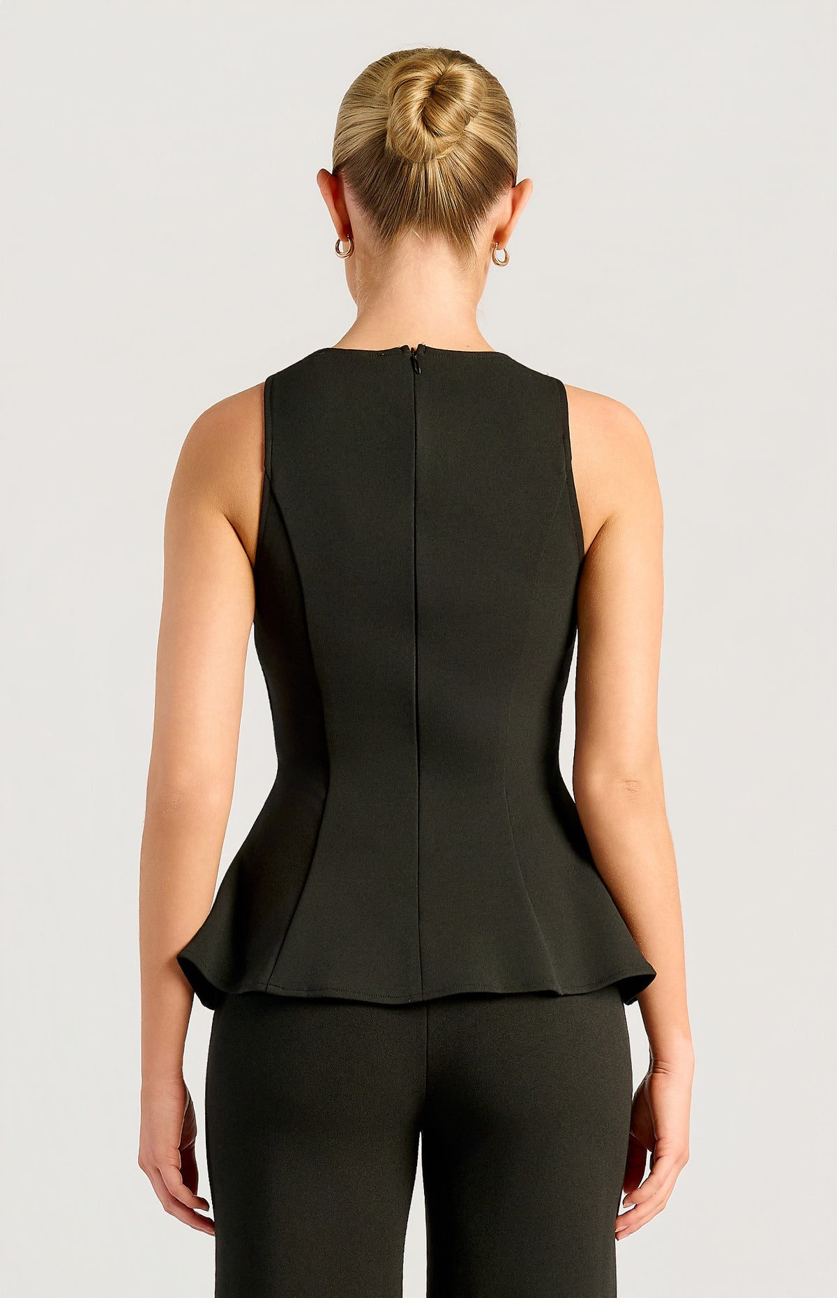 Scoop Neckline Peplum Top